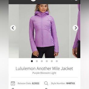 lululemon athletica another mile running  sz 2 Jacket purple blossom light XS